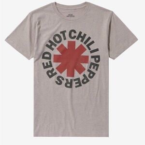 🆕 NWT Red Hot Chili Peppers Logo Heather Oatmeal Hot Topic T-Shirt size small